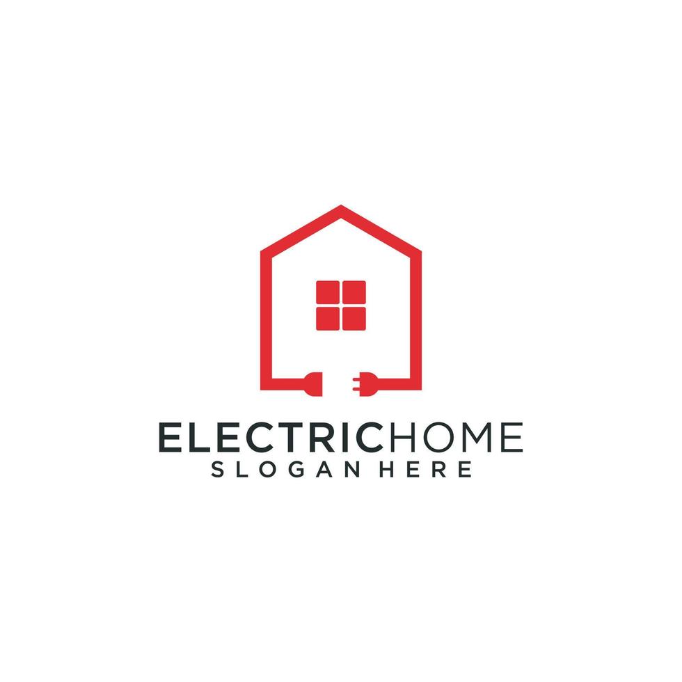 casa con logotipo eléctrico e inspiración para tarjetas de visita vector