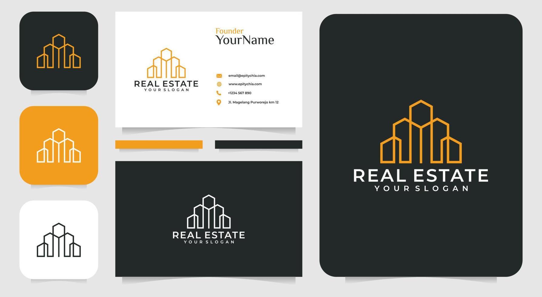 Inspirational real estate building logo design bundle vector