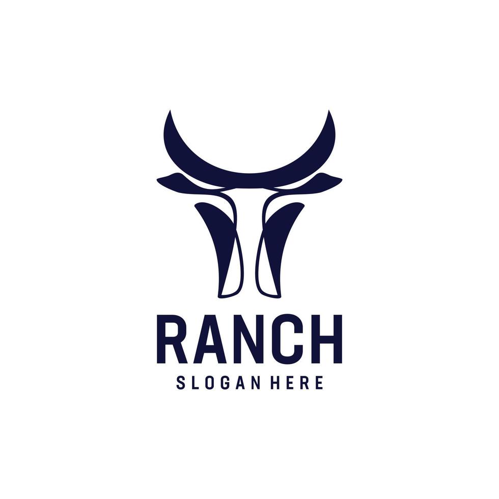 Bull head ranch logo design inspiration vector