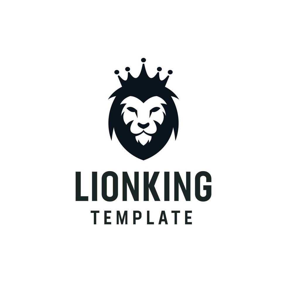 plantilla de inspiración de diseño de logotipo de rey león negro vintage vector