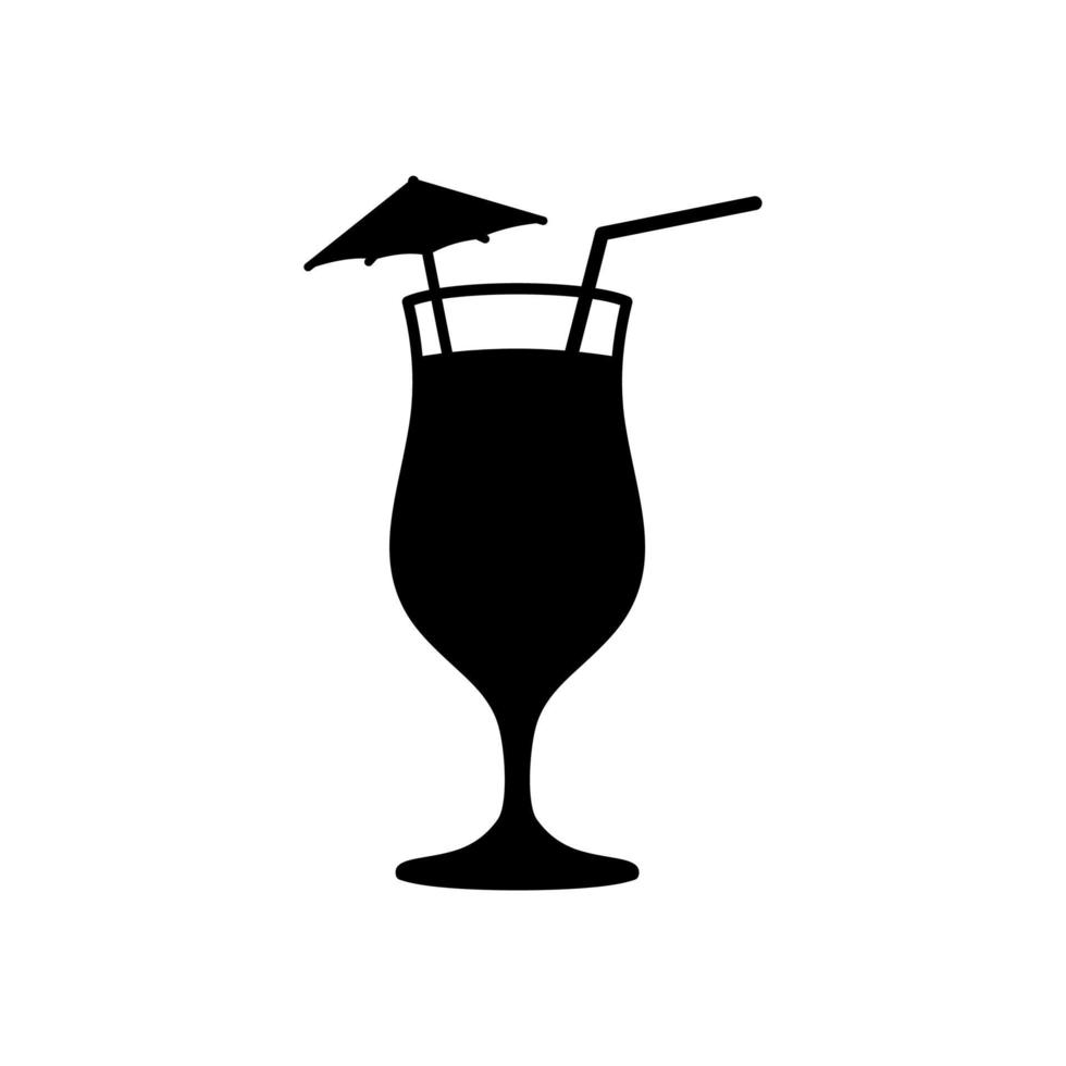 coktail solid icon vector