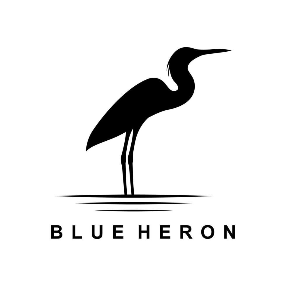 logotipo de garza azul vector