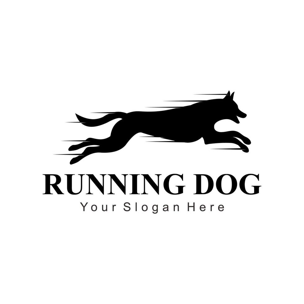 running dog logo vector