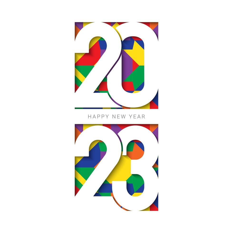 2023 Happy New Year Text Design Vector. vector