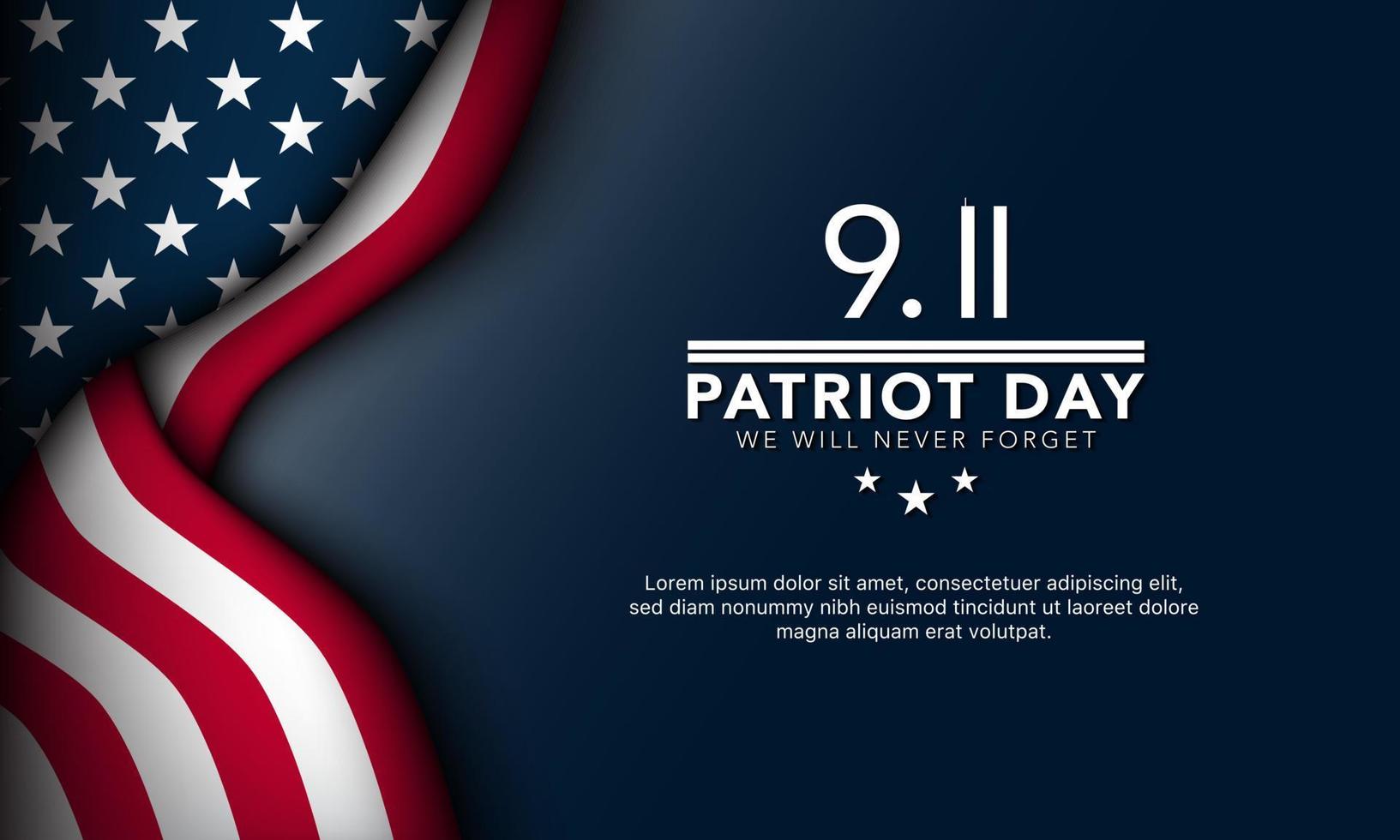 Patriot Day Background Design. vector