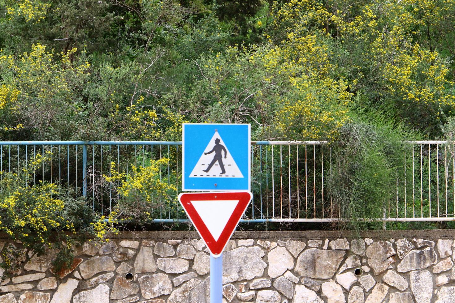 Nahariya Israel May 15, 2019. Road signs and signs in Israel. photo