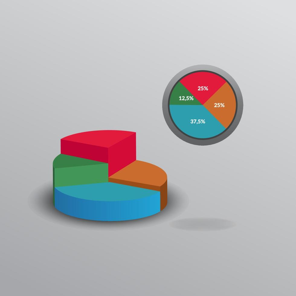 Pie chart info graphic design vector illustration