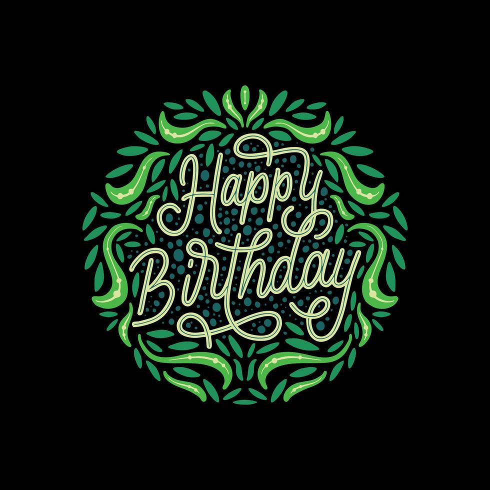 Happy Birthday Vector Lettering Illustration for poster or gift
