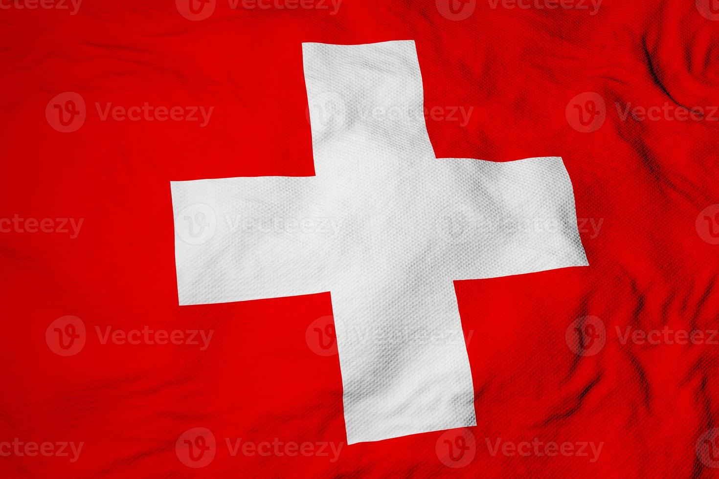 Swiss flag in 3D rendering photo