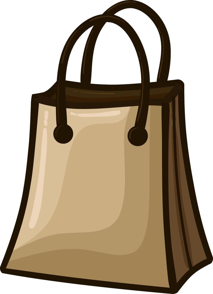 Paper shopping bag cartoon icon on a white background vector