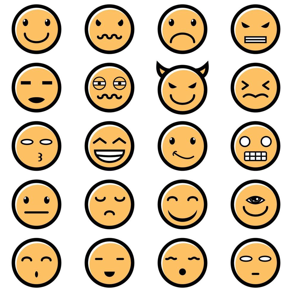 Collection emoticon expression vector illustration