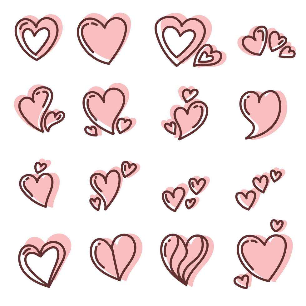 ilustración de vector de paquete de elementos de amor