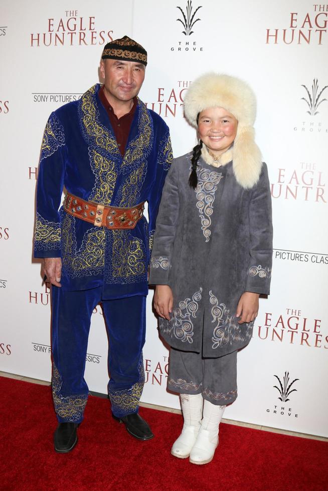 LOS ANGELES, OCT 18 - Nurgaiv Rys, Aisholpan Nurgaiv at the The Eagle Huntress Premiere at the Pacific Theatres at The Grove on October 18, 2016 in Los Angeles, CA photo