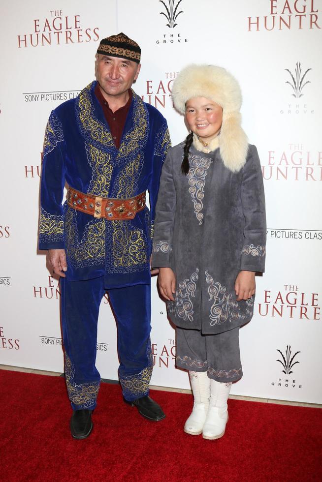 LOS ANGELES, OCT 18 - Nurgaiv Rys, Aisholpan Nurgaiv at the The Eagle Huntress Premiere at the Pacific Theatres at The Grove on October 18, 2016 in Los Angeles, CA photo