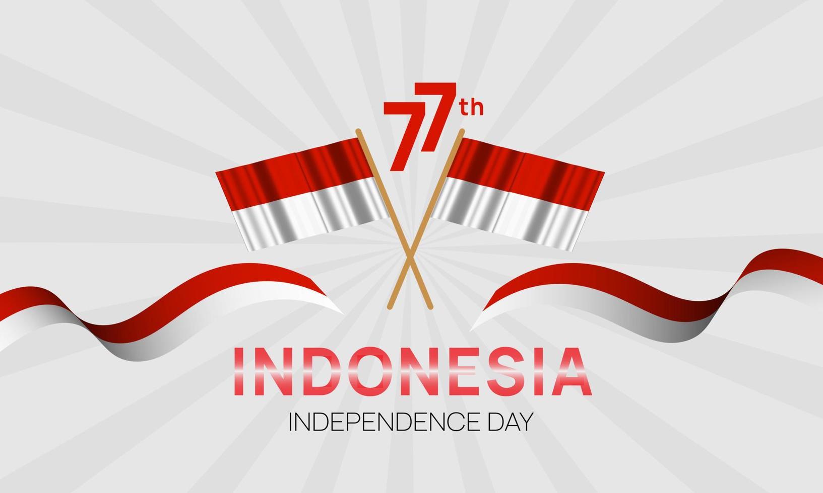 indonesian independence day 17 august 77 years indonesian independence background vector