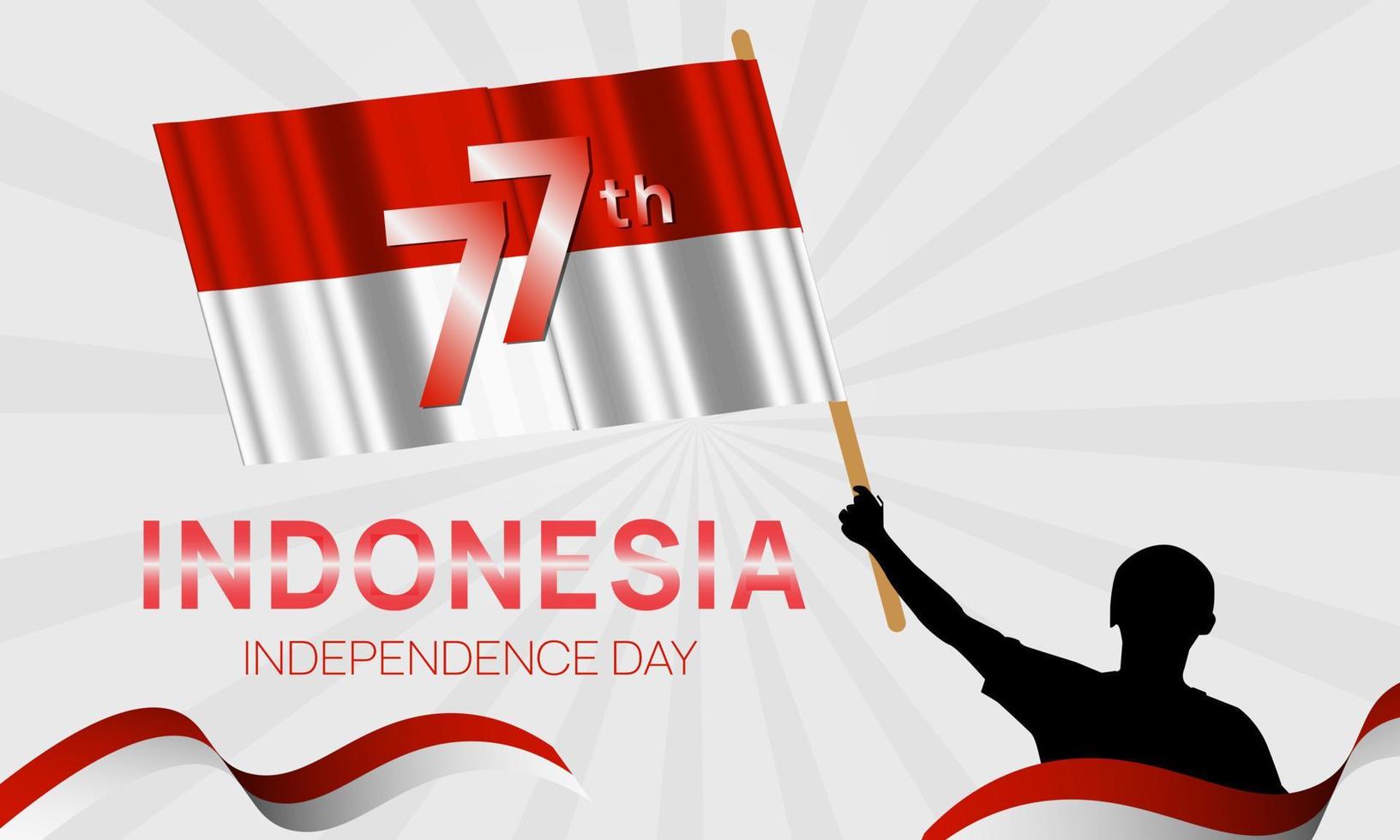 indonesian independence day 17 august 77 years indonesian independence background vector