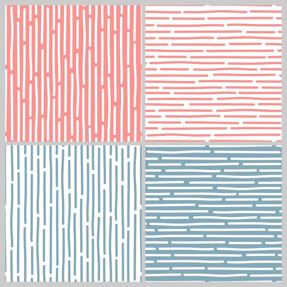 Vector seamless striped pattern in abstract style on a blue background.