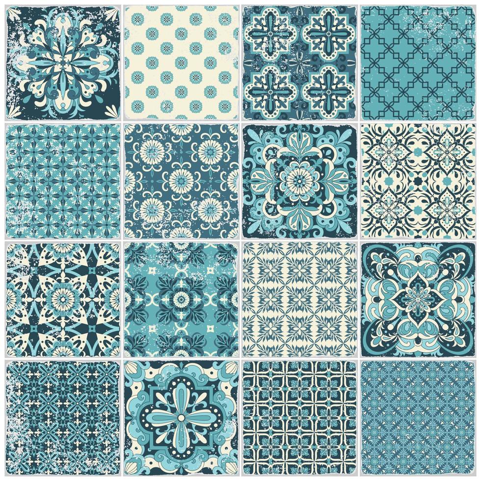 Azulejos tradicionales portugueses ornamentados. patrón vintage para diseño textil. vector