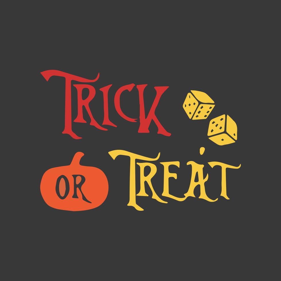 Trick or treat text art vector