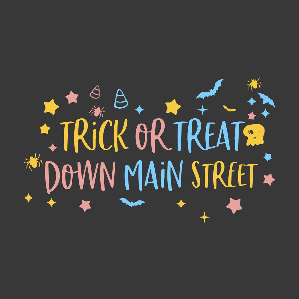 Trick or treat text art vector