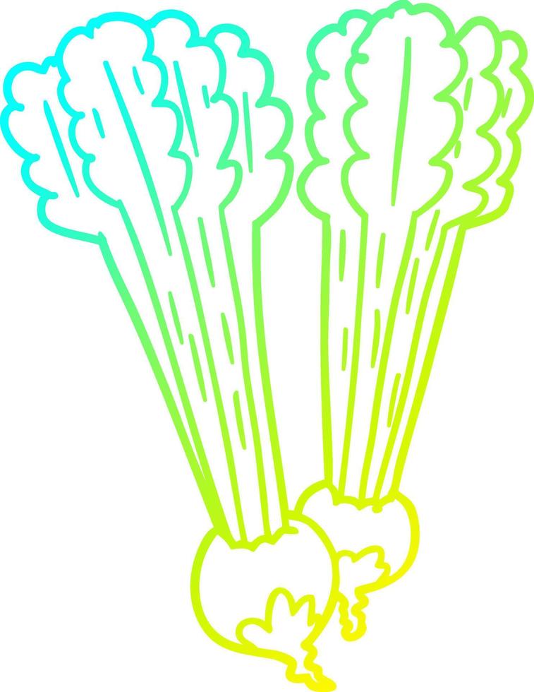 cold gradient line drawing Cartoon beetroots vector