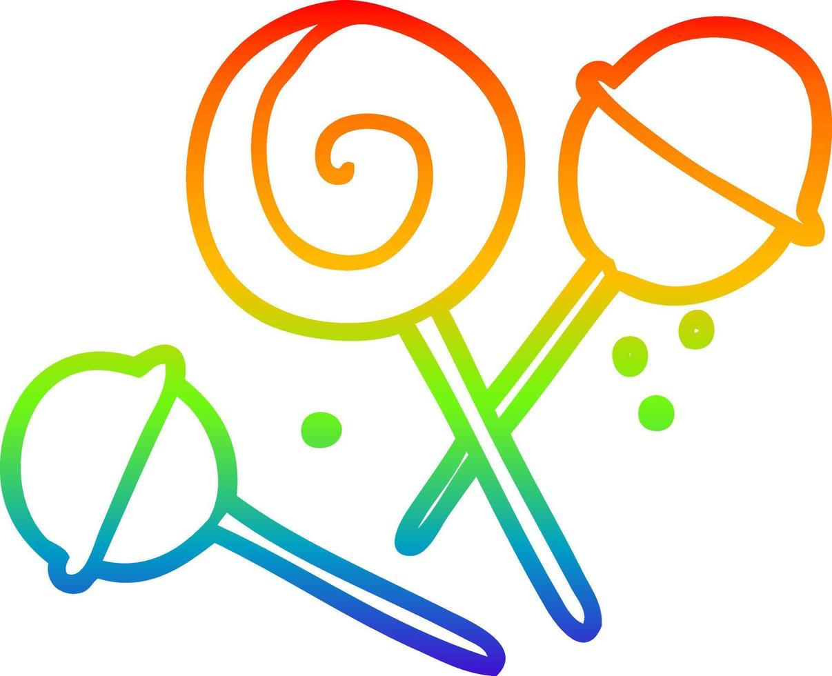 rainbow gradient line drawing traditional lollipop vector