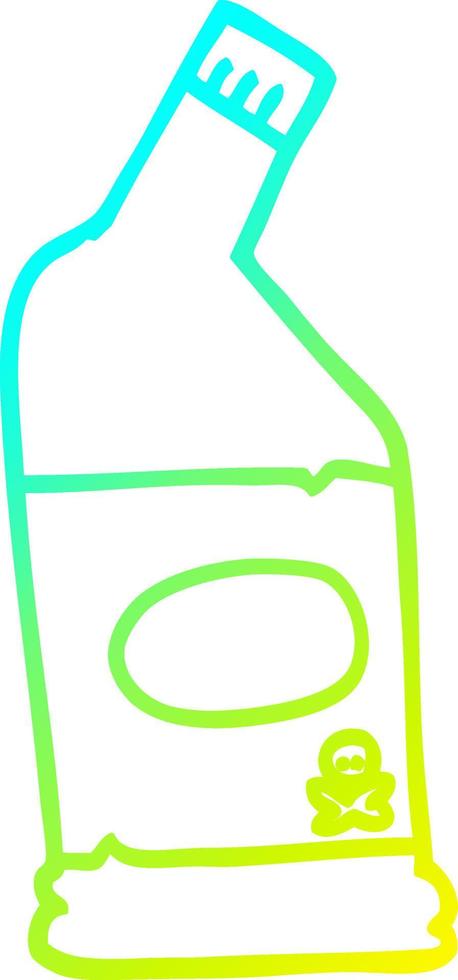 cold gradient line drawing cartoon bleach cleaner vector