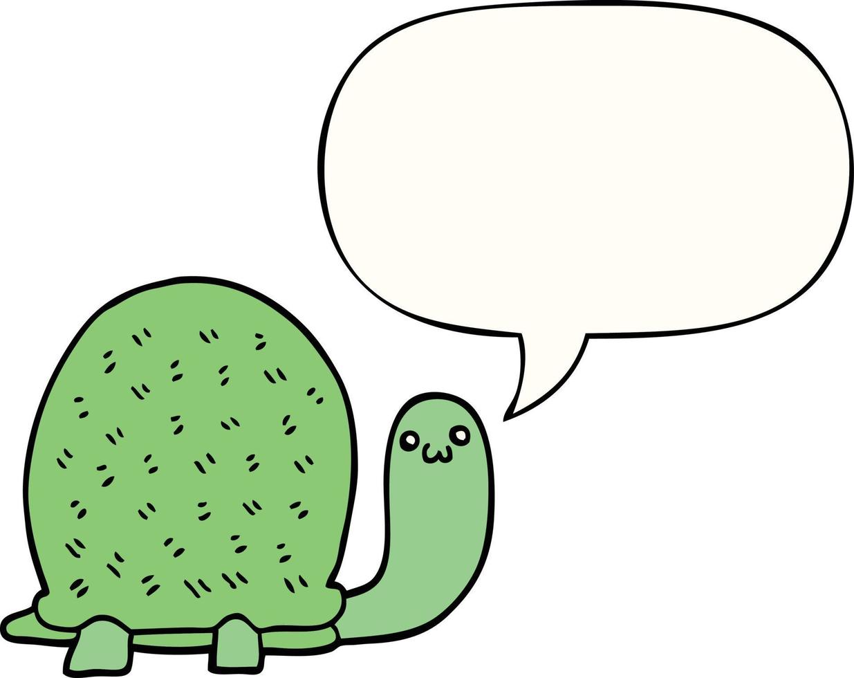 cute cartoon turtle and speech bubble vector