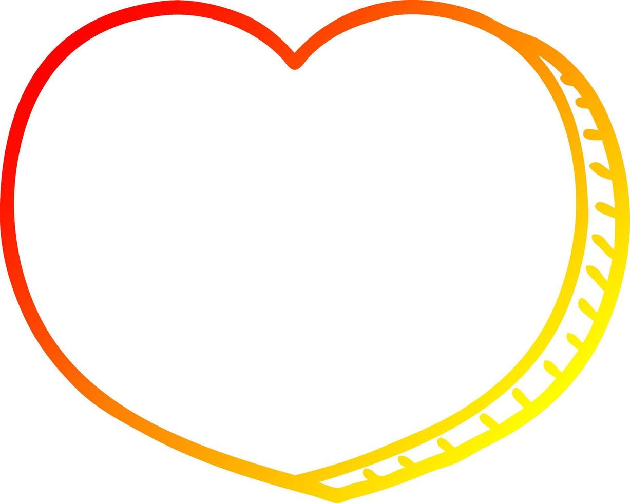 cálido gradiente línea dibujo dibujos animados amor corazón vector