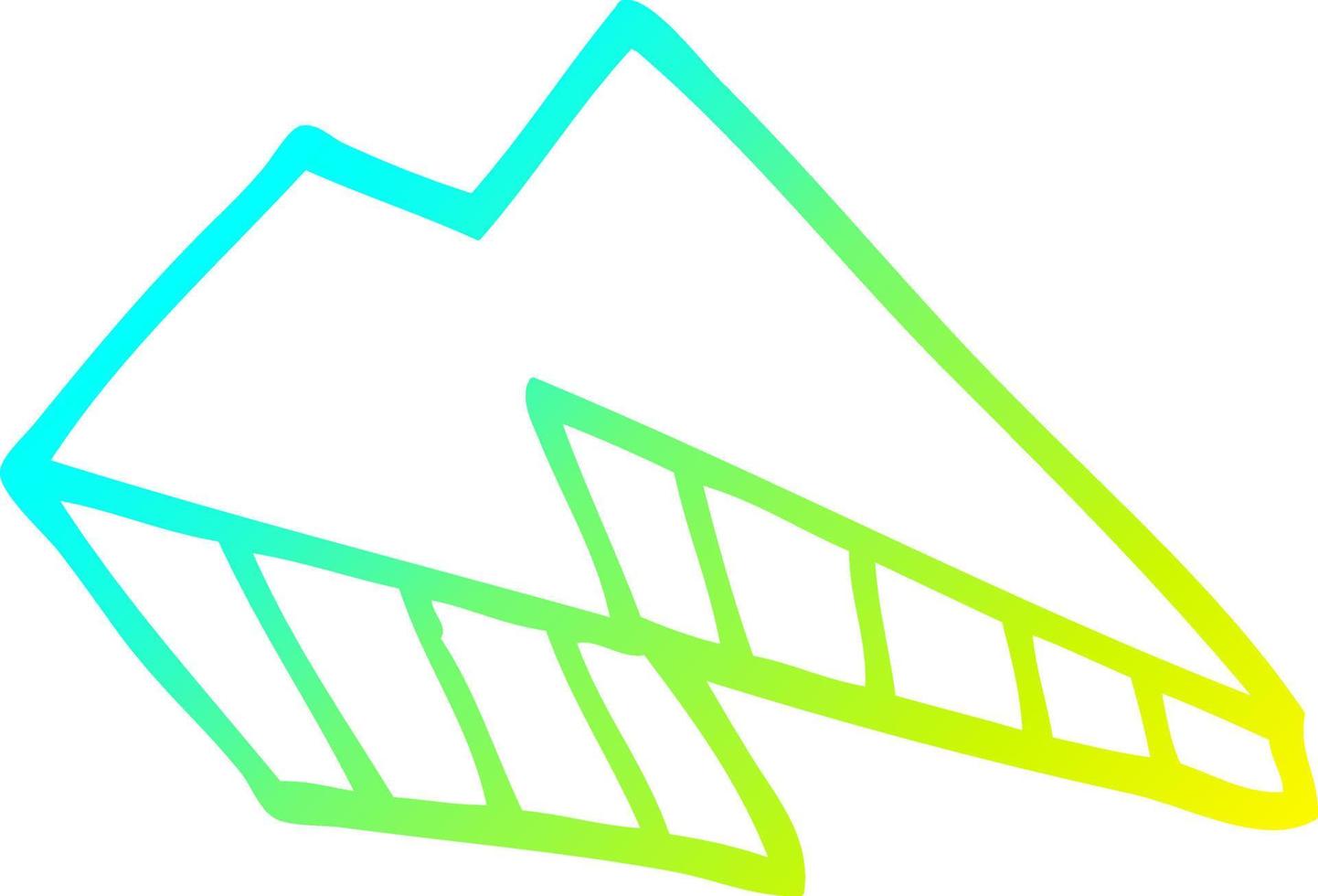 cold gradient line drawing cartoon lightening bolt vector