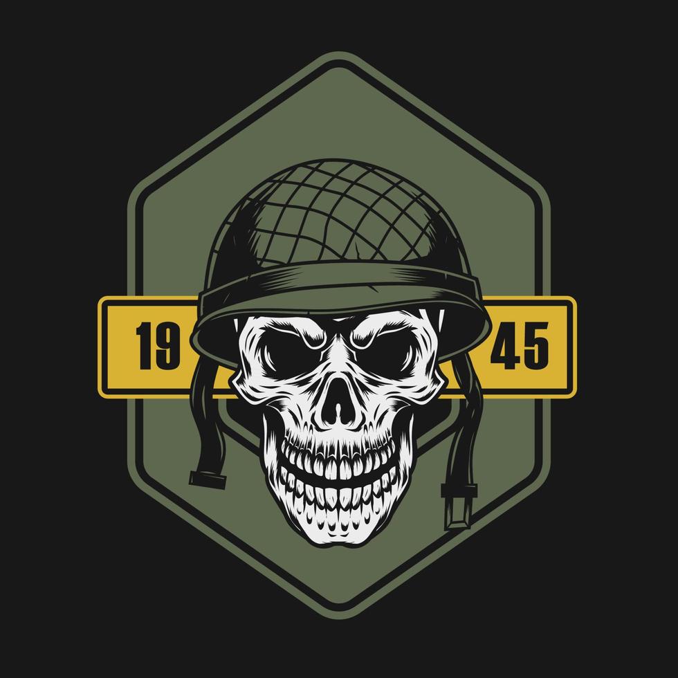 soldier skull with helmet logo vector