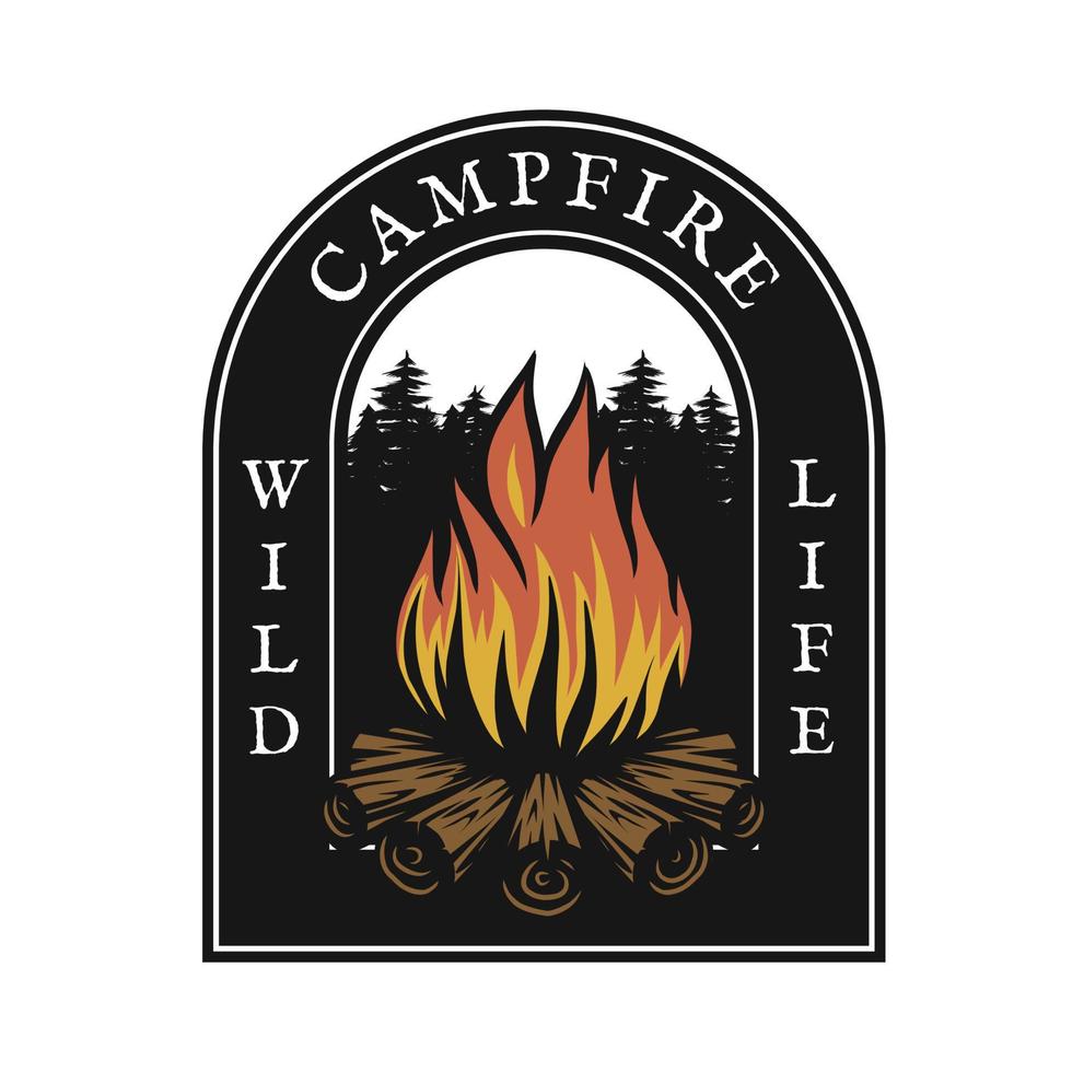 Campfire logo design, for logo, badge and other vector