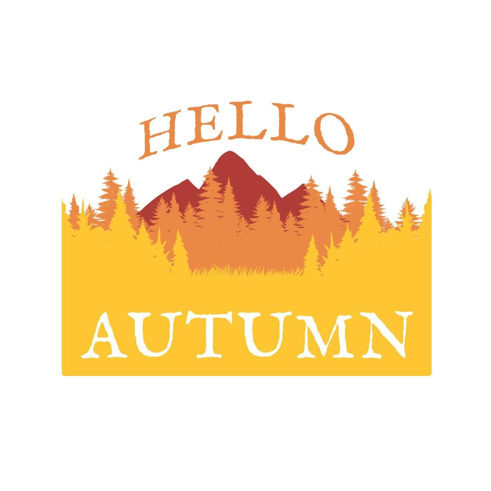 hello autumn season simple design vector