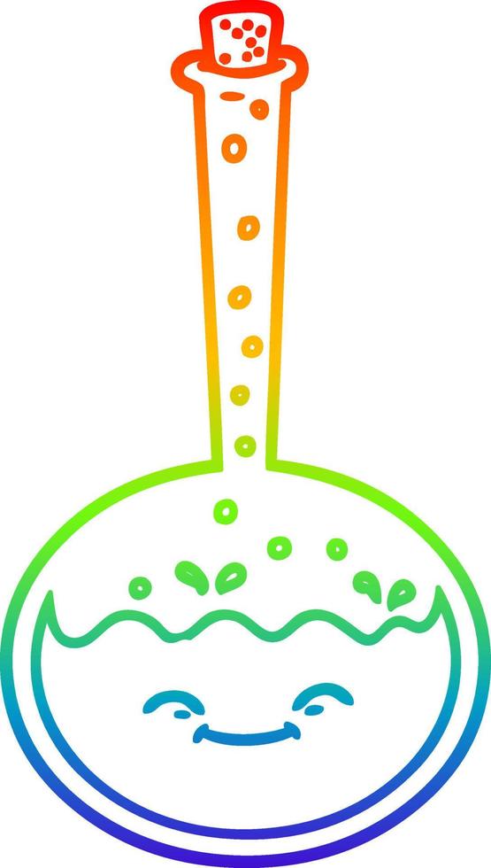 rainbow gradient line drawing cartoon chemical reaction vector