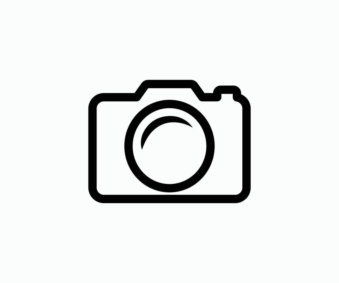 Camera Icon and Symbol Template. Camera Outline Icon Isolated on White Background. vector