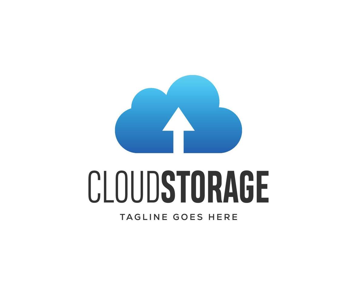 Cloud Storage Logo. Cloud Logo Design Template. vector