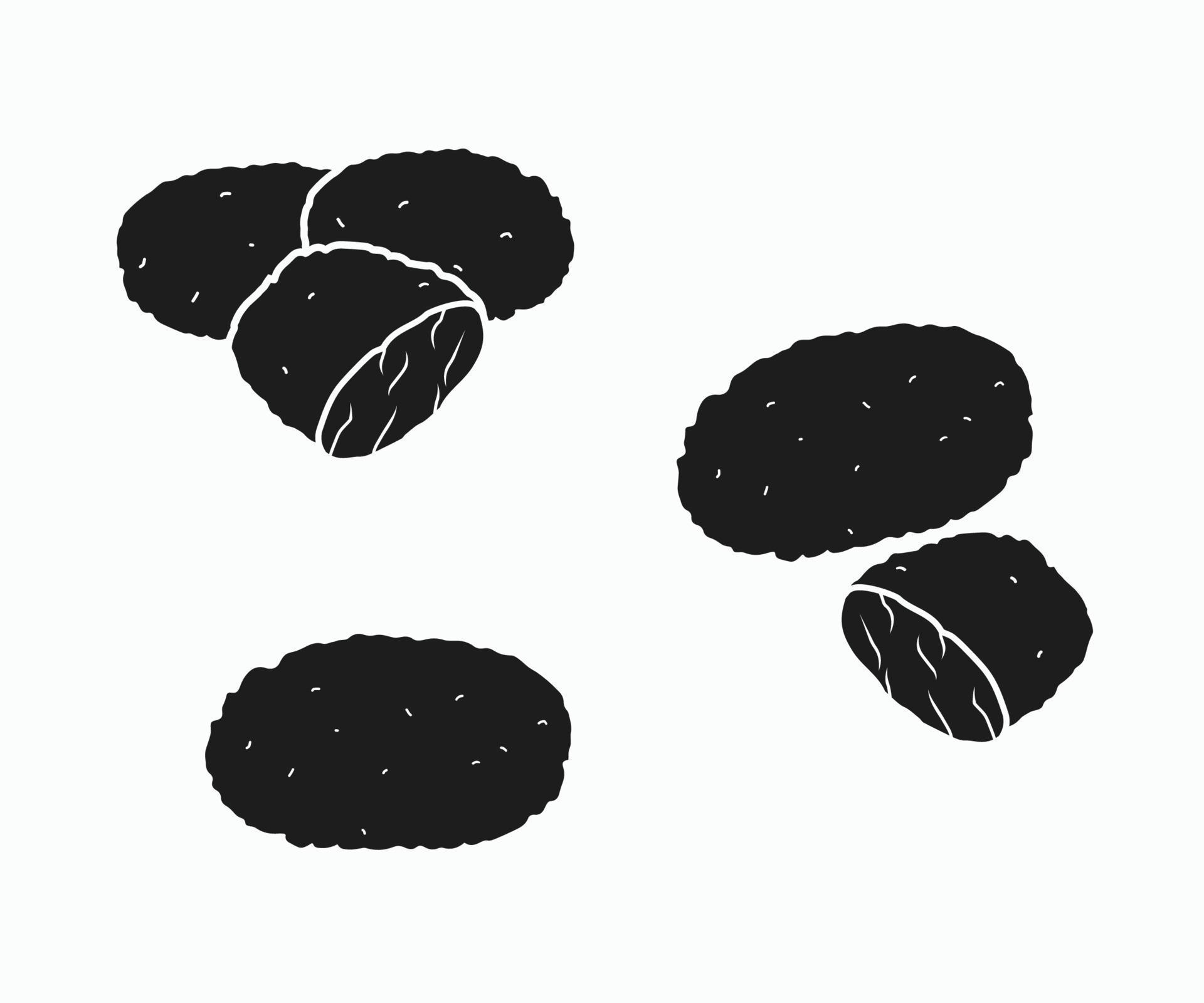 Chicken Nuggets Icon Vector. silhouette Chicken Nuggets Vector Icon