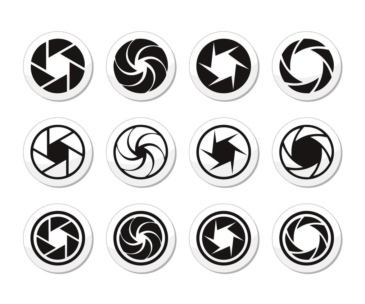 Camera Shutter Icons Set. Camera Shutter Aperture Vector Set.