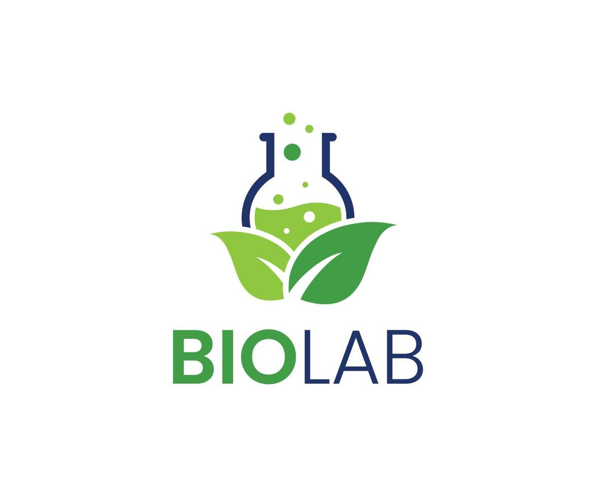 diseño de logotipo de laboratorio de ciencias, diseño de logotipo de laboratorio verde, logotipo de laboratorio de hierbas. vector