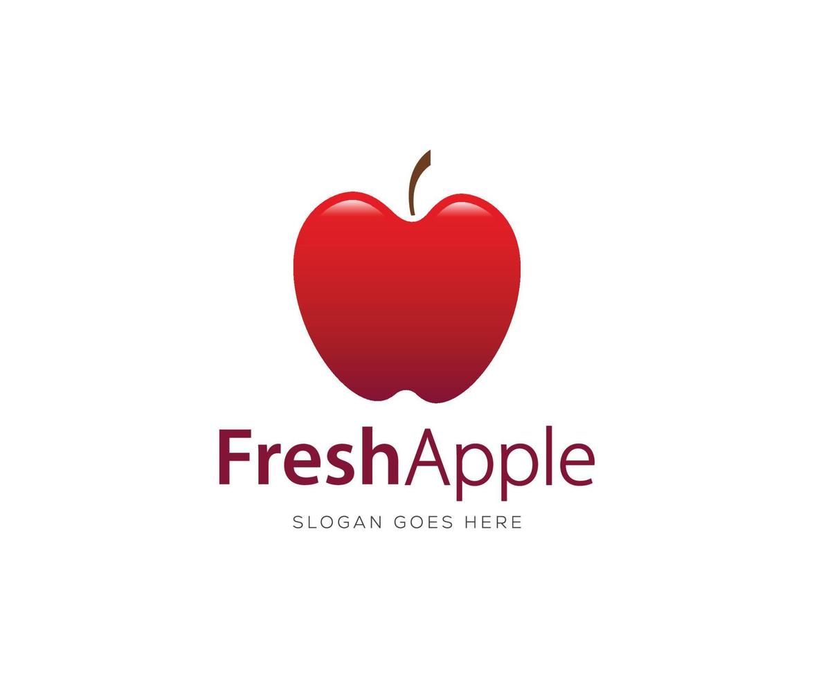 Apple logo design, Fruit logo design template. vector