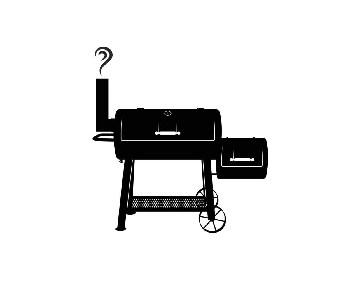 Grill Barbecue Smoker Vector Icon Template.