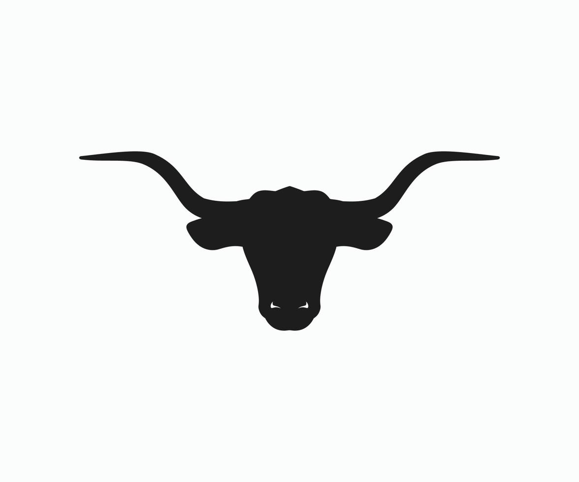 Texas Longhorn Logo, Cattle Head Silhouette Vector. vector