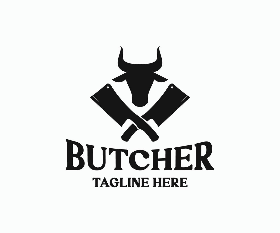 Butcher Shop Design Elements, Labels, Badges Logo. Butcher Logo Design Template. vector