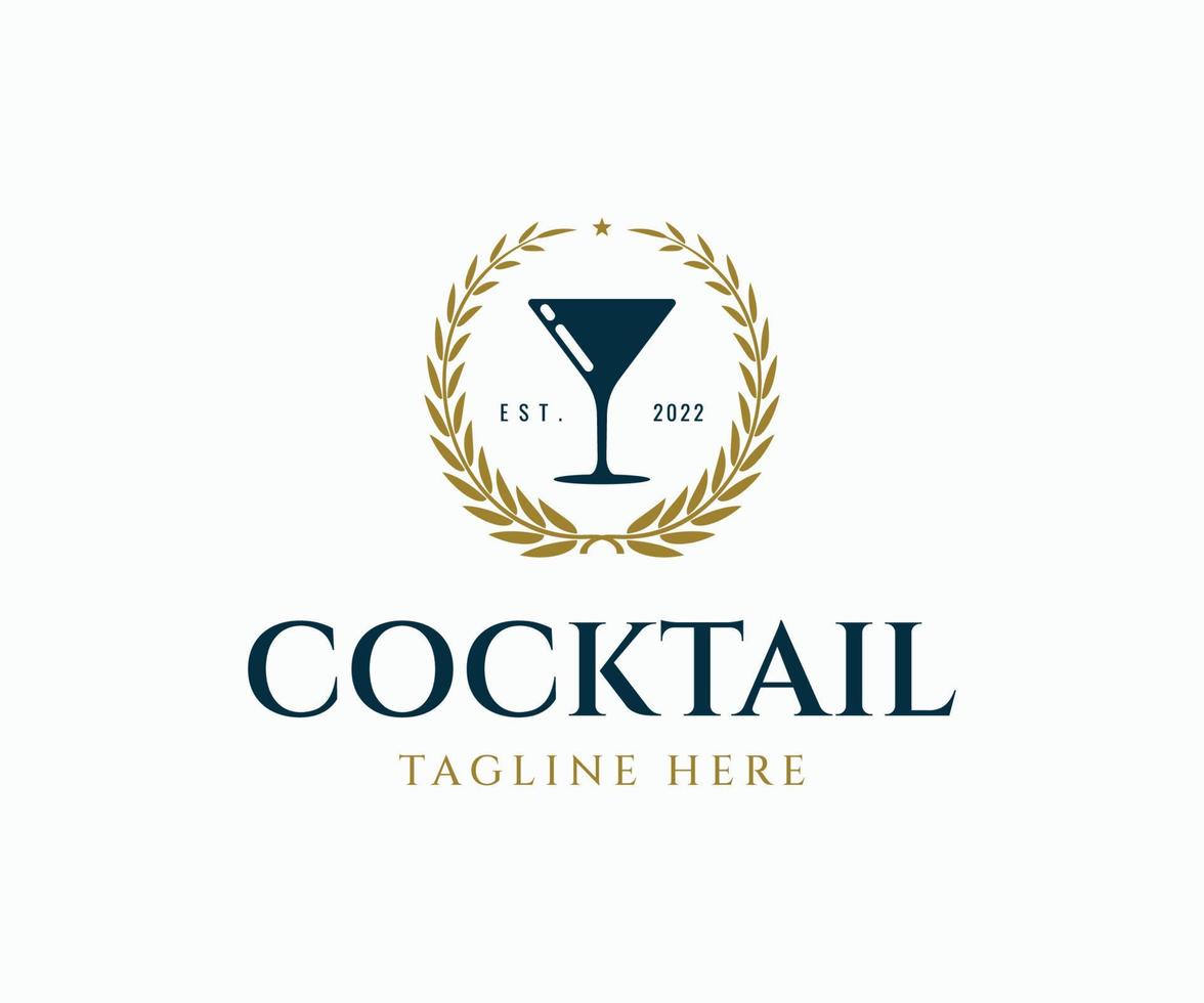 Cocktail Bar Logo Template. Bar Logo Design. vector