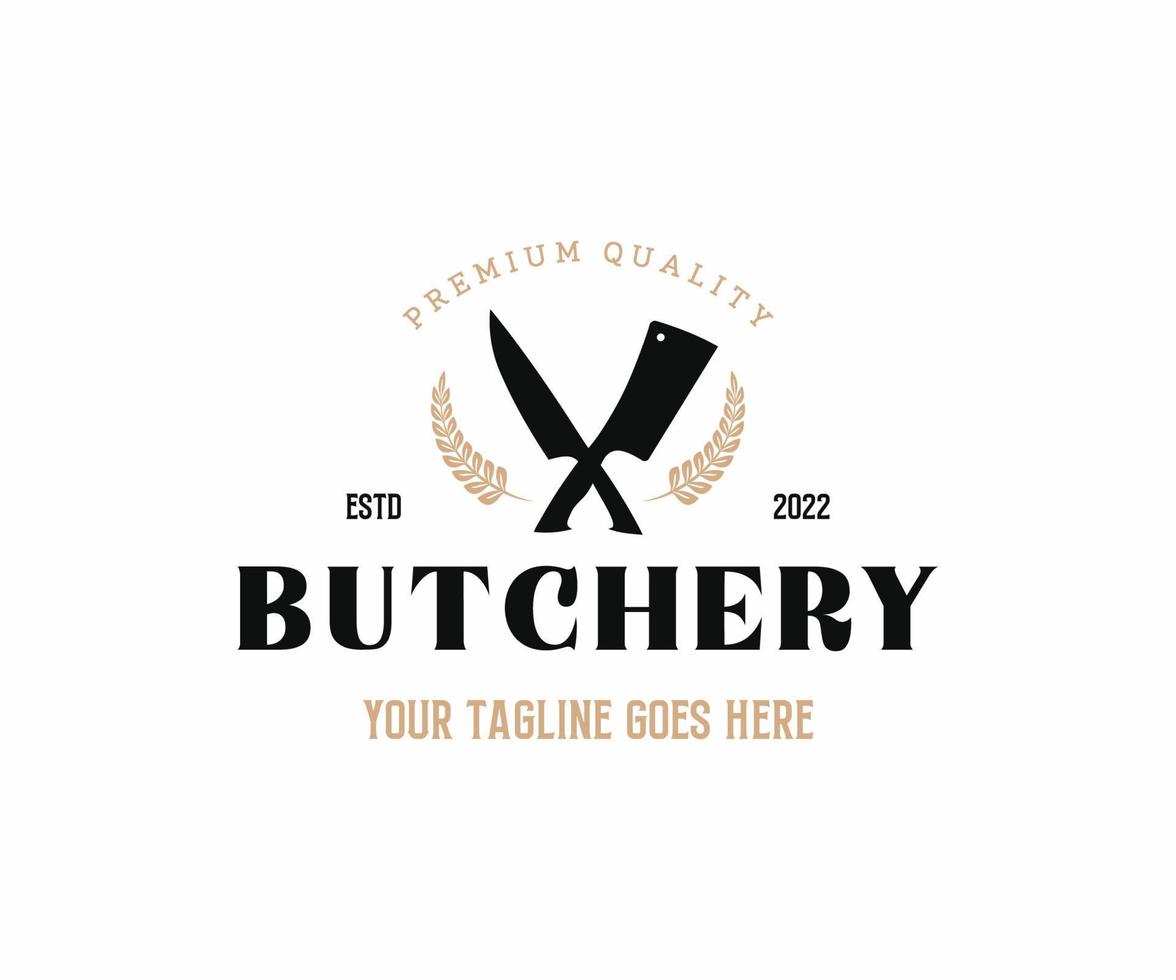 Butcher Logo Design Template. Butcher Shop Design Elements, Labels, Badges Logo. vector