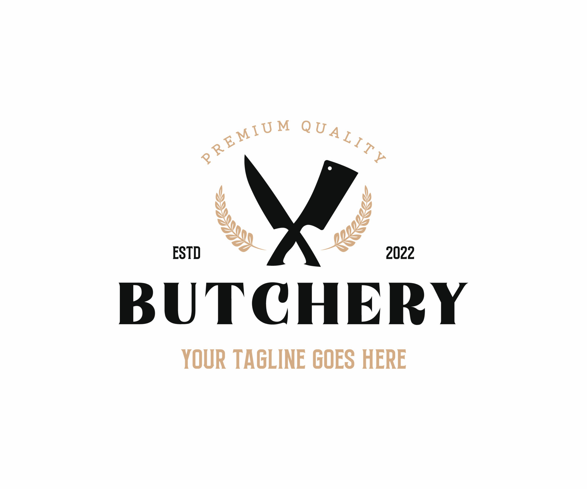 Butcher Logo Design Template. Butcher Shop Design Elements, Labels ...