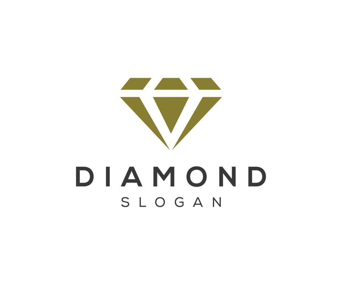 logotipo de diamante de lujo en forma de logotipo de diamante simple y moderno. vector