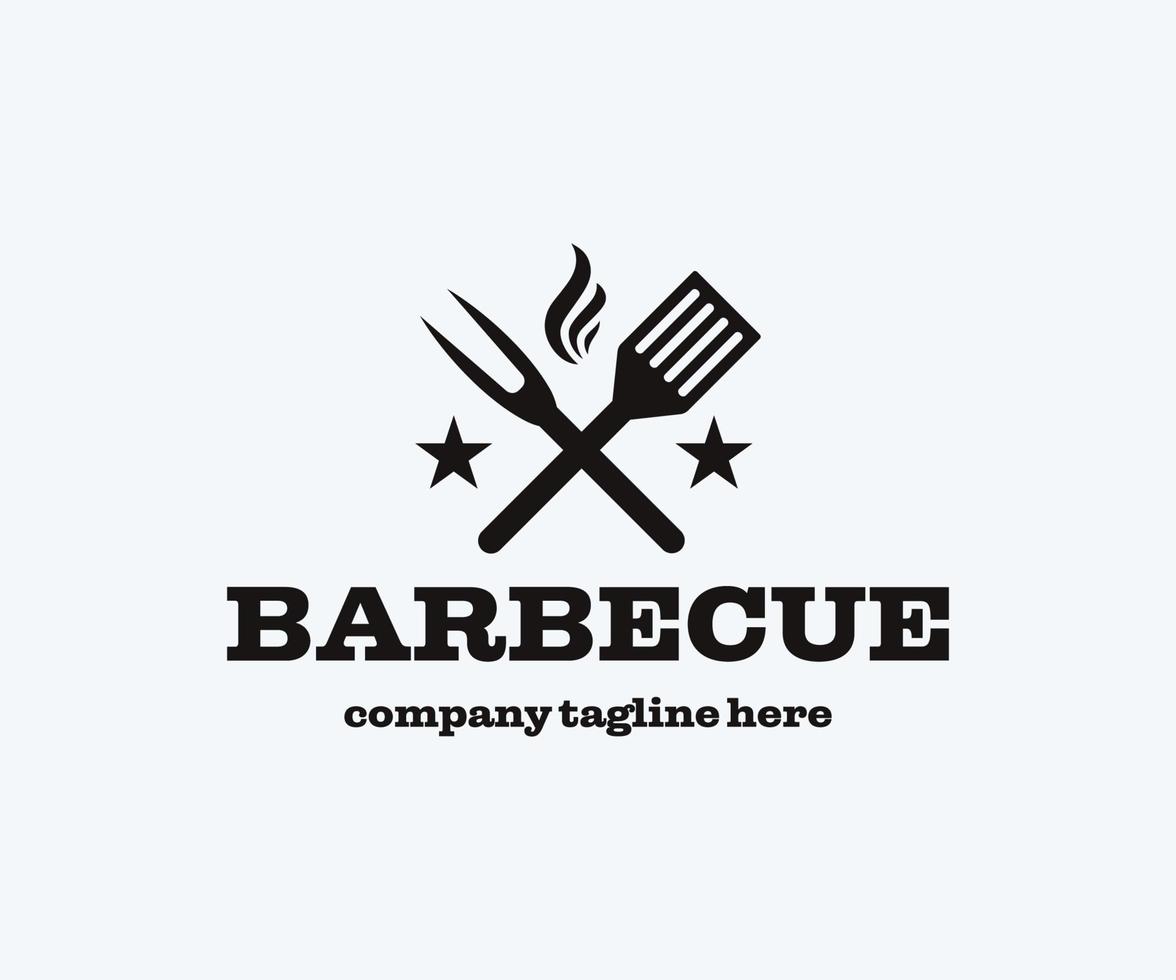 diseño moderno del logo de la barbacoa. Plantilla de diseño de logotipo de barbacoa, bar y parrilla. vector