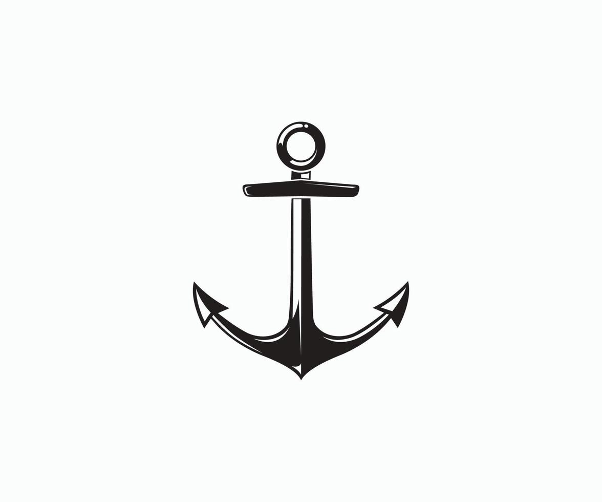 diseño de logotipo de icono de vector de anclaje. Diseño gráfico vectorial de ancla de barco.