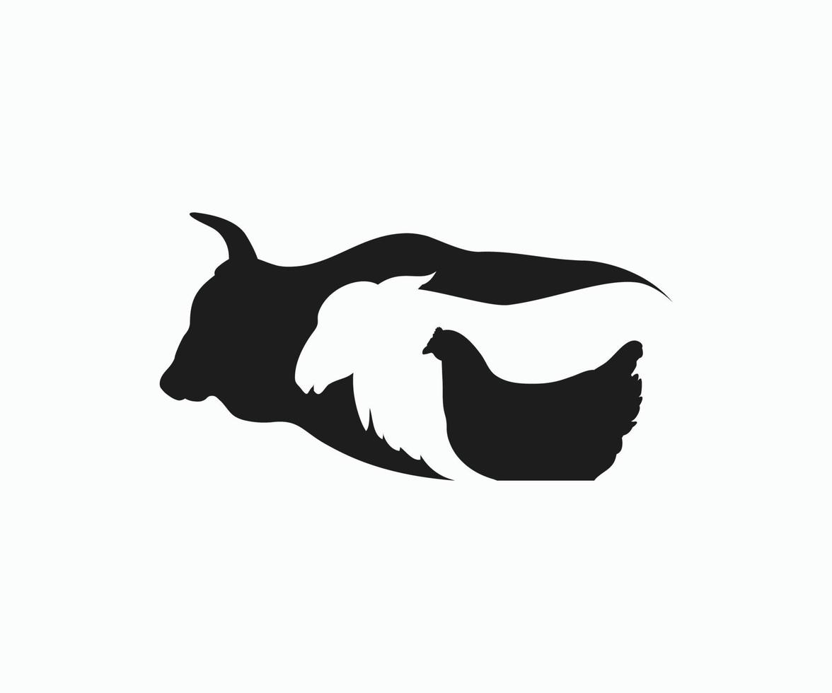 Cow Lamb Chicken Icon Vector. Farm Animals Icon. Stacked Cow Lamb Chicken Vector Design Template